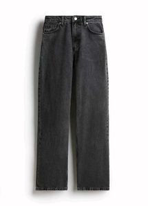 H&amp;M Washed Black Wide-Leg Jeans