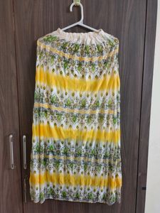 New Yellow Printed Skirt
