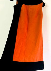 Stylish Black &amp; Orange Sleeveless Dress