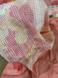 pure muslin cotton dress material in checks with f