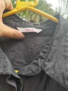 Stylish Black Collared Top