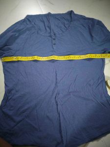 Blue Henley Long Sleeve Top