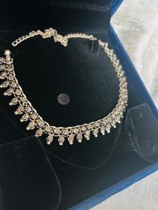 Oxidized Silver Necklace two pieces