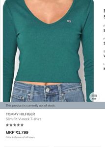 Tommy Hilfiger Teal Long Sleeve Tee