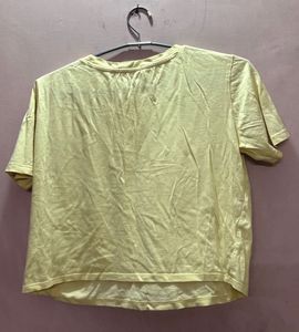 GINGER Yellow Printed T-Shirt