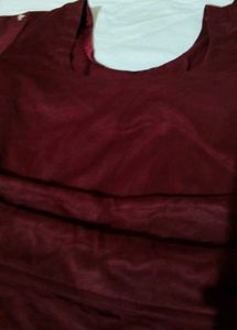 Maroon Silk Blend Blouse