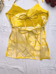 Chatpati summer backless halter top 💛