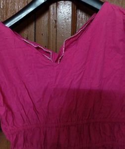 Pink Smocked glittery dress🎉👗