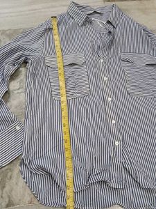 Striped Button-Down Shirt with Pockets