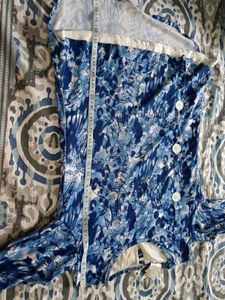 Blue Floral Print Kurta