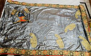 🇳🇿💫🎀Elegant Grey &amp; Orange Embellished Saree