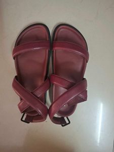 Stylish Burgundy Leather Sandals