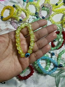 Colorful Beaded Bracelets with Evil Eye bandle