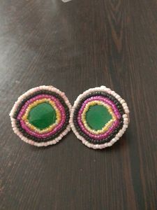 Handmade Beaded Statement Earrings