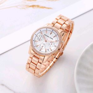 Michael Kors Rose Gold Green Dial Watch