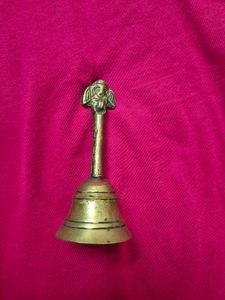 Vintage Brass Bell with Angel Figurine