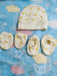 Baby Hat, Mittens, and Booties Set