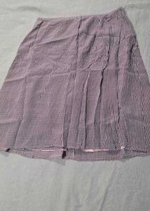 Cream Button-Front A-Line Skirt