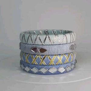 Yellow Thread Bangles (Set of 4)💛🧡🩷🩵
