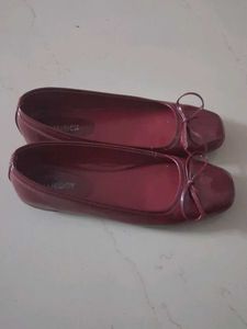 Chic Wine Red Ballet Flats