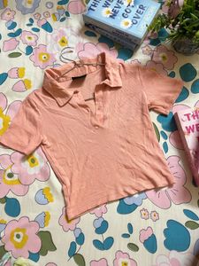 Peachy Pink Collared Top