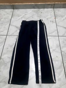 Black Track Pants with White Stripes