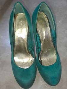 Vintage Italian H&amp;M Satin Platform Heels