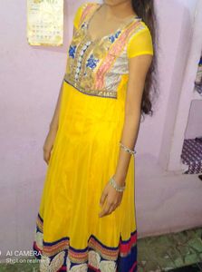 Yellow Embroidered Anarkali Suit