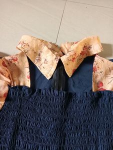 Puffed Sleeves Floral Design Top