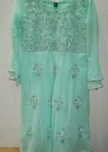Elegant light blue sharara set