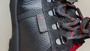 Black &amp; Red Lace-Up Work Boots