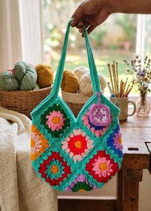Handmade Crochet Flower Bag