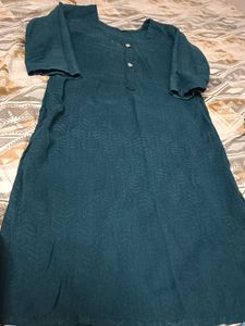 Teal Embroidered Kurti