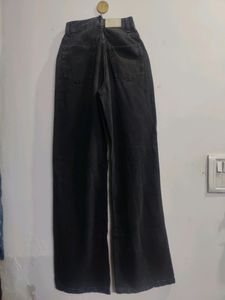 Ribbed Wide Leg Charcoal Jean For Girls In Good Co