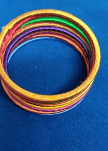Multicolour🌈🌈SilkThread Bangles Set Of 10 Pieces