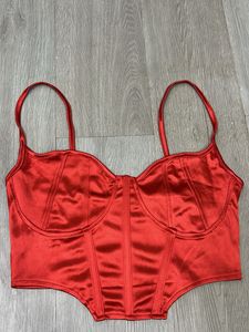 Red Satin Corset Top ⭐️🍓