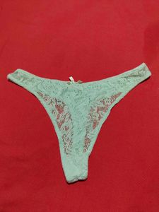 Thelaustin Mint Green Lace Thong Panty
