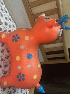 Orange Reindeer Bouncy Hopper Toy
