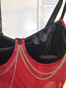 Goth aesthetic Chain Detail Corset Top