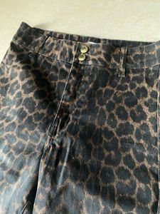 H&amp;M height waist leopard print jeans