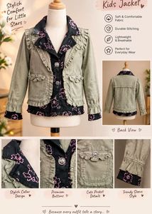 Stylist woman Jacket with Embroidered Floral Print