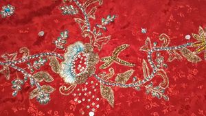 Embellished Red Kurta Set