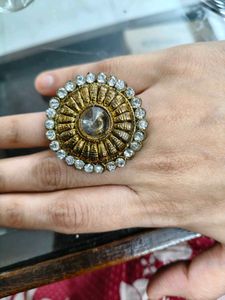 Statement Ring with Rhinestones