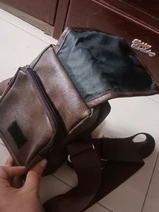 Brand New Leather Brown Small Cross Body bag