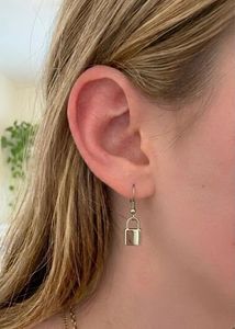 Lock Charm Drop Earrings