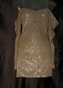 Sequin Cold Shoulder Dress