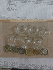 Set of 4 Clear Glass Spice Jars