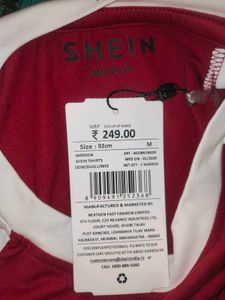 Shein Contrast Raglan Short Sleeves Crop Crew Tshi