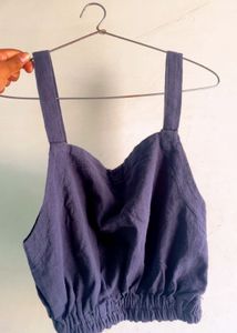 Navy Blue Crop Tank Top