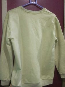 Zara Light Green Embroidered Logo Sweatshirt